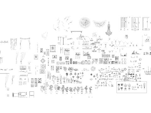  超全装饰品cad立面图库 