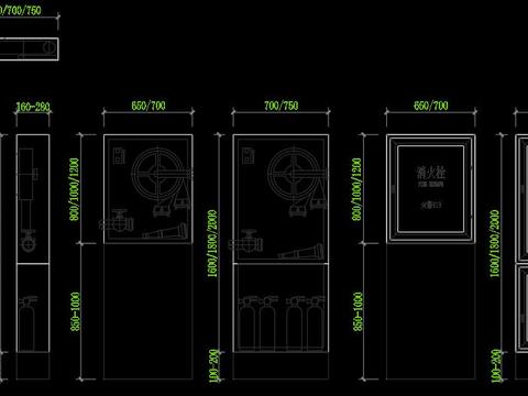  室内消火栓安装单栓头cad大样图 