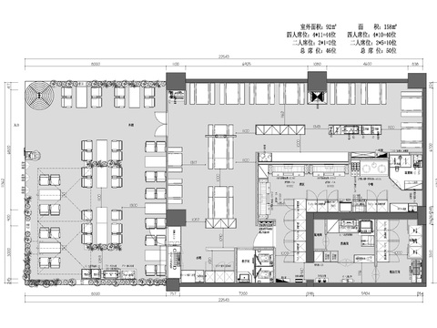  烧烤店cad平面图 
