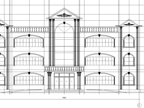  辦公樓建筑cad施工圖 