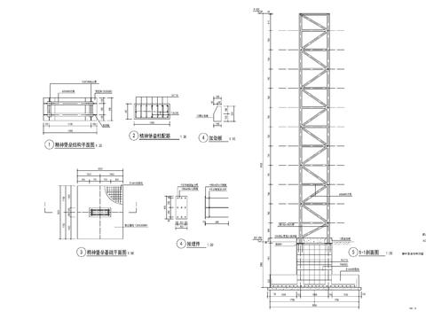  新中式精神堡垒cad大样图 