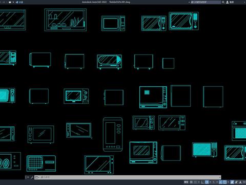  微波炉消毒柜CAD图库 