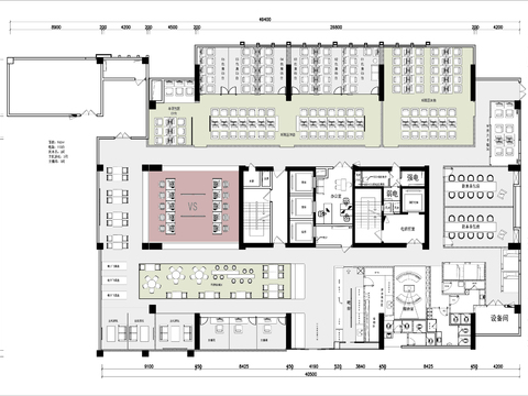  1000㎡网咖电竞俱乐部cad平面图 