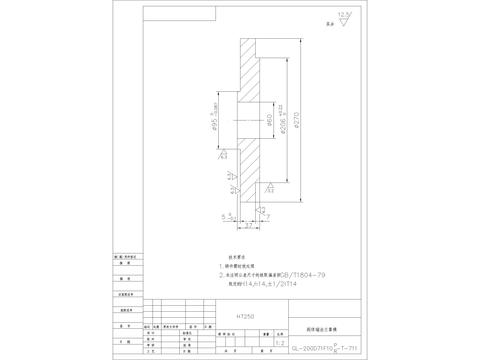  阀体端法兰靠模节点大样 