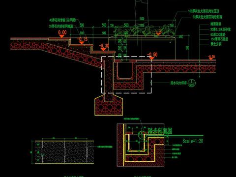  台阶cad平立剖面大样 
