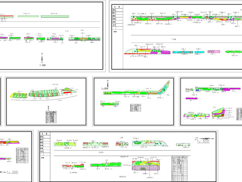  道路绿化设计CAD平面图 