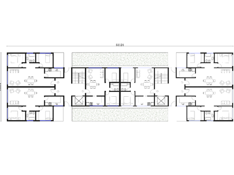  795m²学生宿舍公寓楼cad平面图 