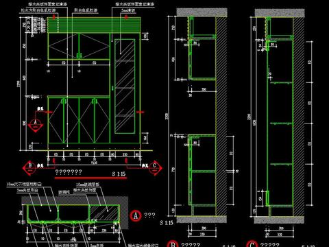  柜体节点cad大样图 