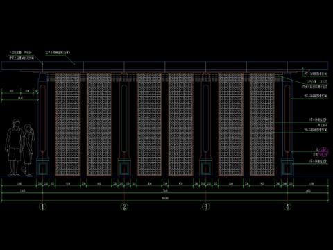  新中式廊架CAD施工图 