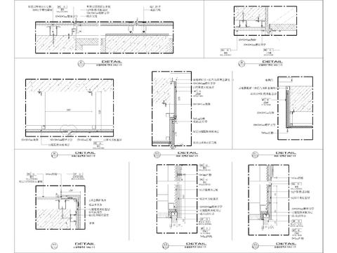  酒店走廊墙身cad大样图 