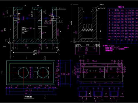  标准化粪池结构cad施工图 