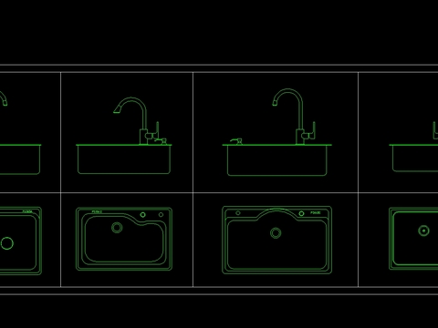  2024水槽模型cad图库 