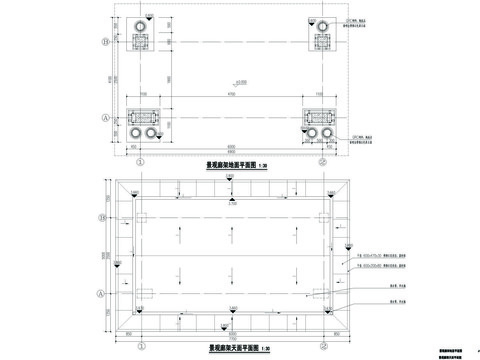  景观廊架CAD施工图 
