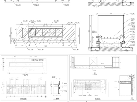  服务台柜台柜子设计详图剖面cad图库 