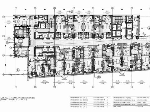  酒店标准层客房cad施工图 
