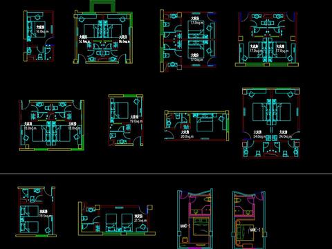  酒店空间设计cad图库 