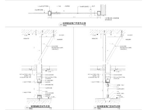  不锈钢玻璃隔断节点 