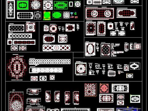  大理石拼花水刀CAD图库 