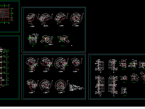  多层钢平台结构节点构造CAD详图 