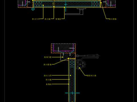  木制单开防火门CAD施工图 