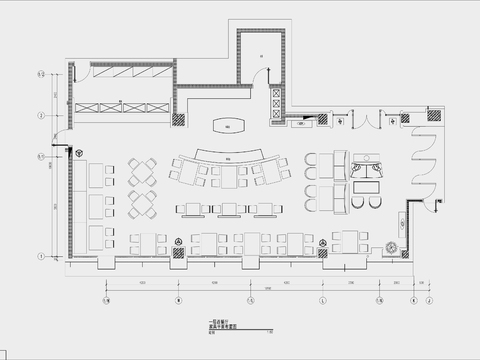  240㎡现代餐厅cad平面图 