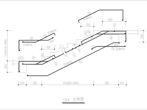  D型板梯CAD节点大样 