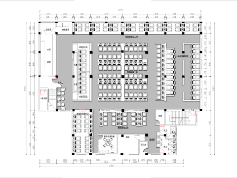  700㎡网咖俱乐部cad平面图 