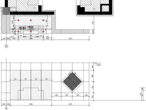  固定服务台CAD施工图 