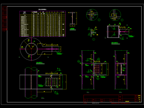  钢框架钢梁cad节点大样图 