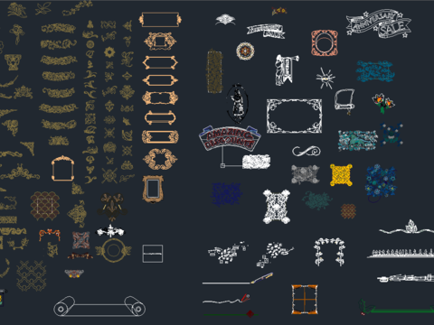  成套精品花边CAD图块 