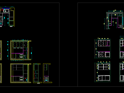  整木柜、全套橱柜CAD 