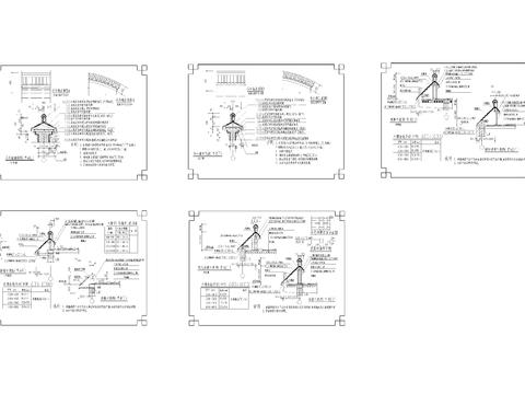  仿古马头墙及披檐CAD节点大样 