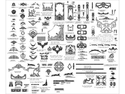  法式雕花cad图库 