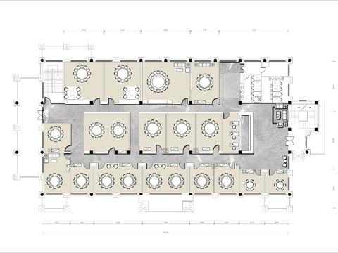  酒店餐厅包房cad平面图 