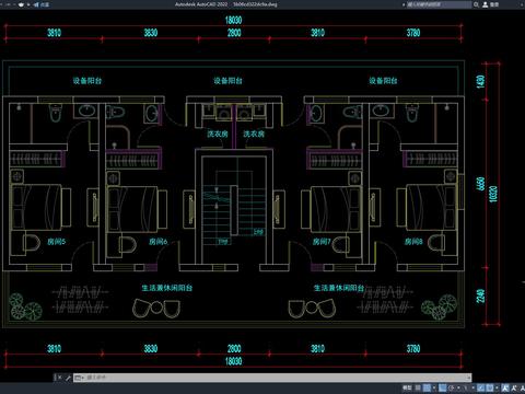  酒店客房 客房 标间 大床房cad平面图 