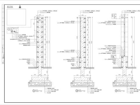  围墙标准段细部CAD节点大样 