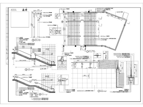 入口栏杆及台阶细部节点大样 
