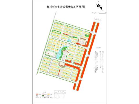  某中心村建設(shè)規(guī)劃總cad平面圖 