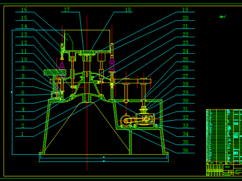 定量泵式灌装机装配机械图节点大样 