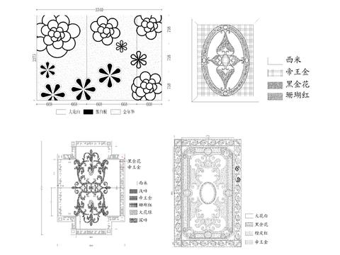 大理石水刀拼花cad图库 