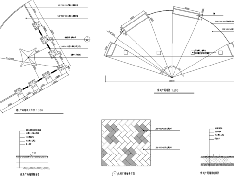  西三环广场铺装cad施工图 