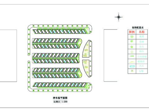  停车场平面图CAD施工图 