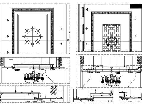  天花吊顶剖面图详图设计cad图库 