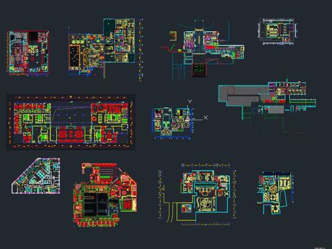  酒店大堂cad平面图 