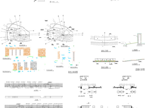  挡土景墙cad施工图 