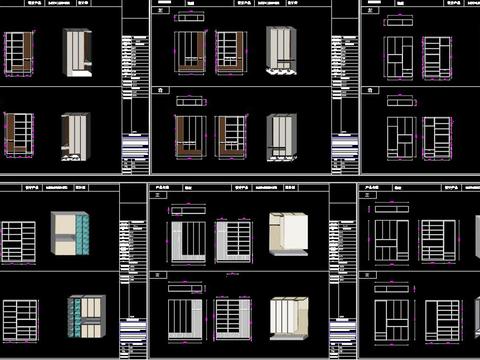  衣柜鞋柜CAD图库 