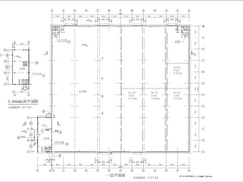  輕鋼廠房建筑cad施工圖 