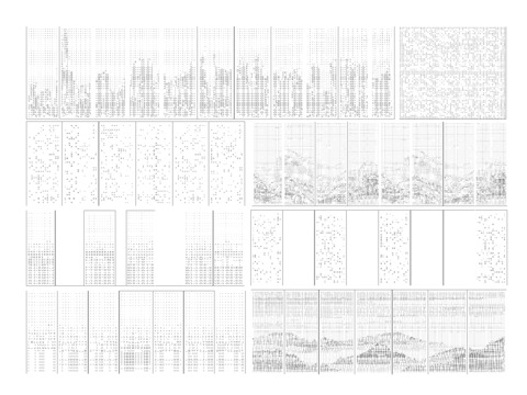  渐变冲孔板 穿孔板 建筑镂空表皮 穿洞板铝板cad图库 