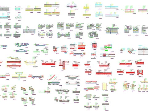  公园路面施工cad大样图 