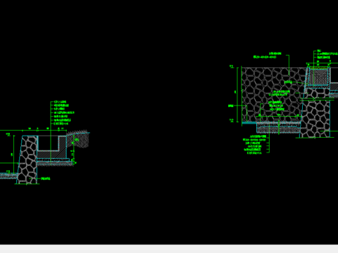  毛石挡墙大样CAD图 